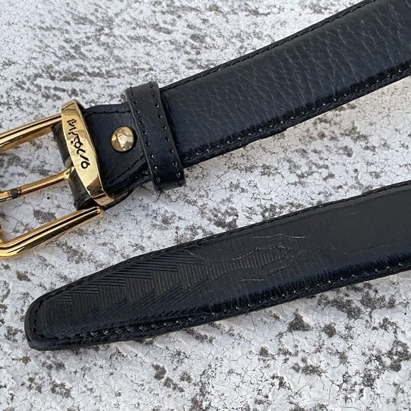 Women Belt Genuine Natural Leather Black Waistband Gold Pin Buckle Size 40 Inche - Picture 5 of 8